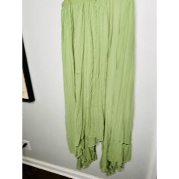 BIBHU MOHAPATRA Green Flowy Empire Maxi Shift Style Sleeveless Dress Size 2 - Picture 9 of 16